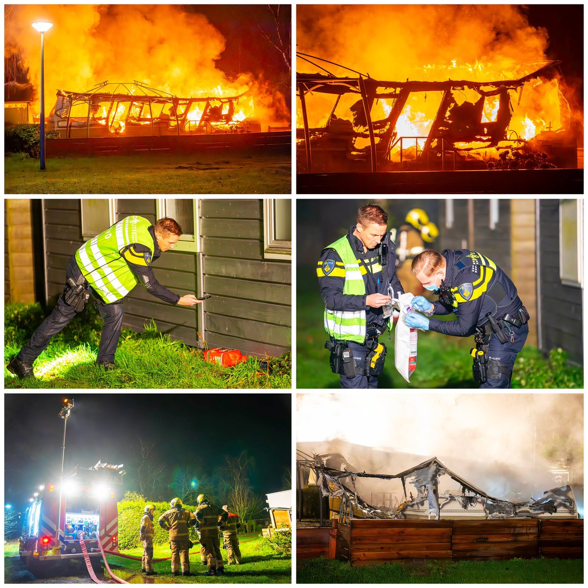 Stacaravan in vlammen op gegaan op camping in Herpen