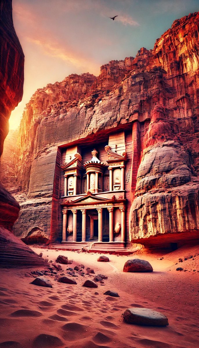 XzenDesign's tweet photo. 5. Petra, Jordan

Petra is a historic city carved into rose-red sandstone cliffs by the ancient Nabataeans. Its most iconic structure, “The Treasury,” is a UNESCO World Heritage Site and one of the New Seven Wonders of the World. https://t.co/Ojw2eiFWbd