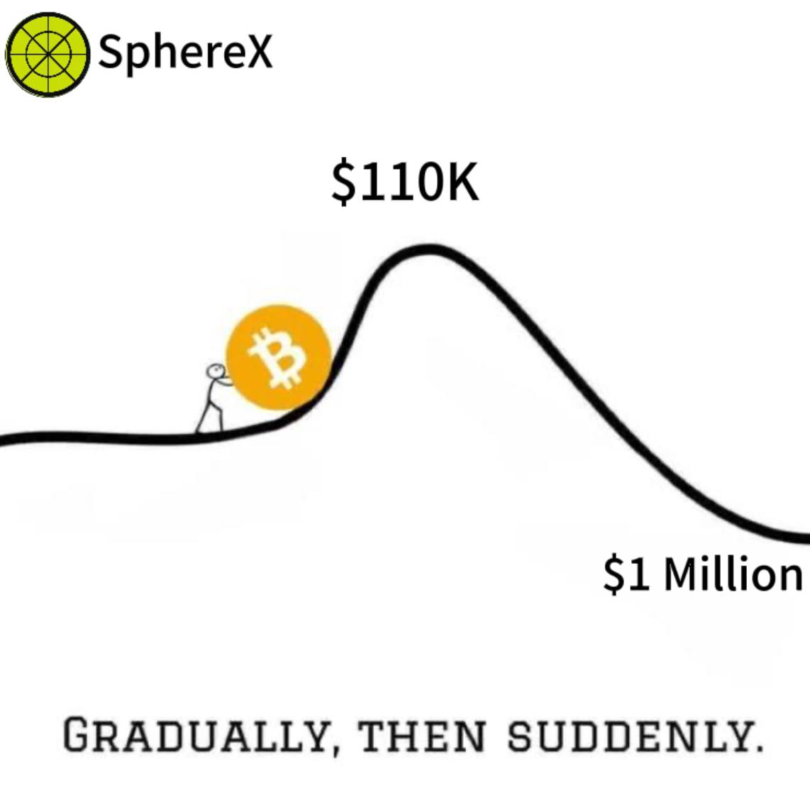 🚀 Could Bitcoin be on a gradual climb to $110k, only to explode towards $1 million once it breaks that barrier ? 

🎢 The crypto rollercoaster is just getting started! 🌕💰

#SphereX #Bitcoin #Crypto #BullRun