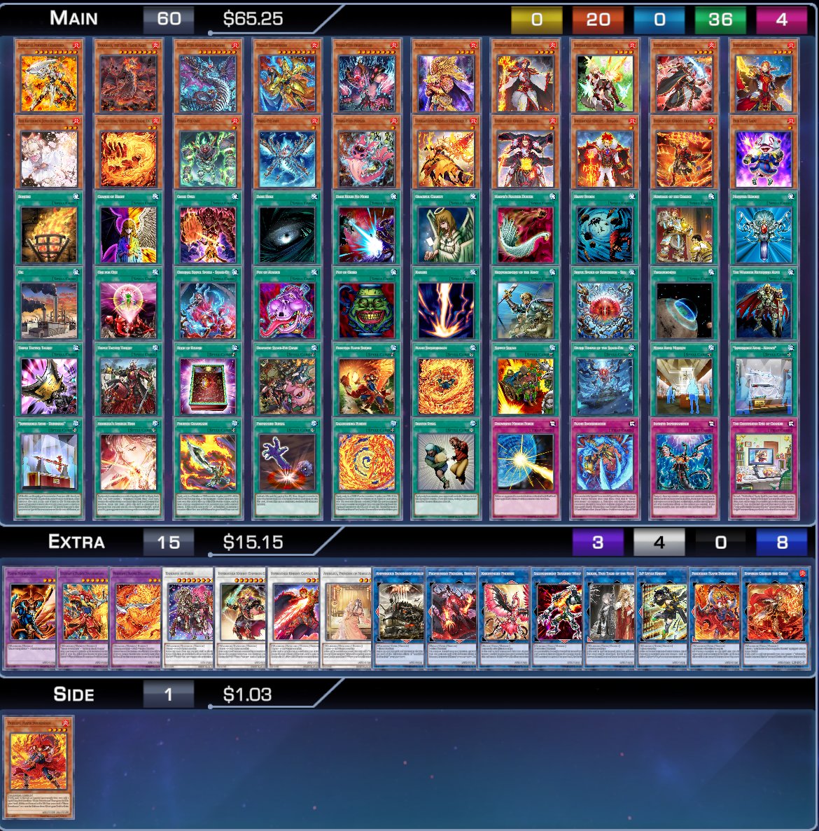 PuzzleboxDC's tweet photo. @VamYGO_ I'm actually just looking at getting into the format, and I had Flameswordsman Infefernoble sitting around, so this is what I brewed up for my first deck of the format!
(I do tend to have a competitive focus in TCGs, so there is definitely still some of that here) https://t.co/2U0fIQiz31