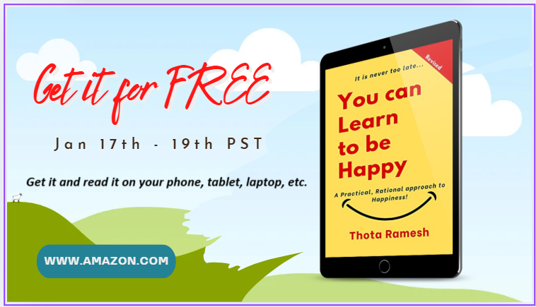 ThisIsThota's tweet photo. "Happy New Year!"

To fulfill that wish, take the 1st step. Get my book for FREE from Jan 17th to 19th (PST). Get it from Amazon. Read it on laptop or phone.

Click here:  https://t.co/Z0Ak2lwbdw

#Kindle #ebooklovers #Happiness #WorkLifeBalance #stressed #selfhelp #kindlebooks https://t.co/IZqVdnPkdG