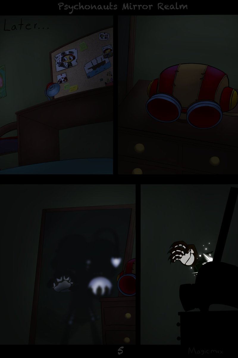 magicmvx's tweet image. Psychonauts Mirror Realm page 5
#Psychonauts #Psychonauts2 #PsychonautsAU #RazputinAquato #AU #comic #multiverse