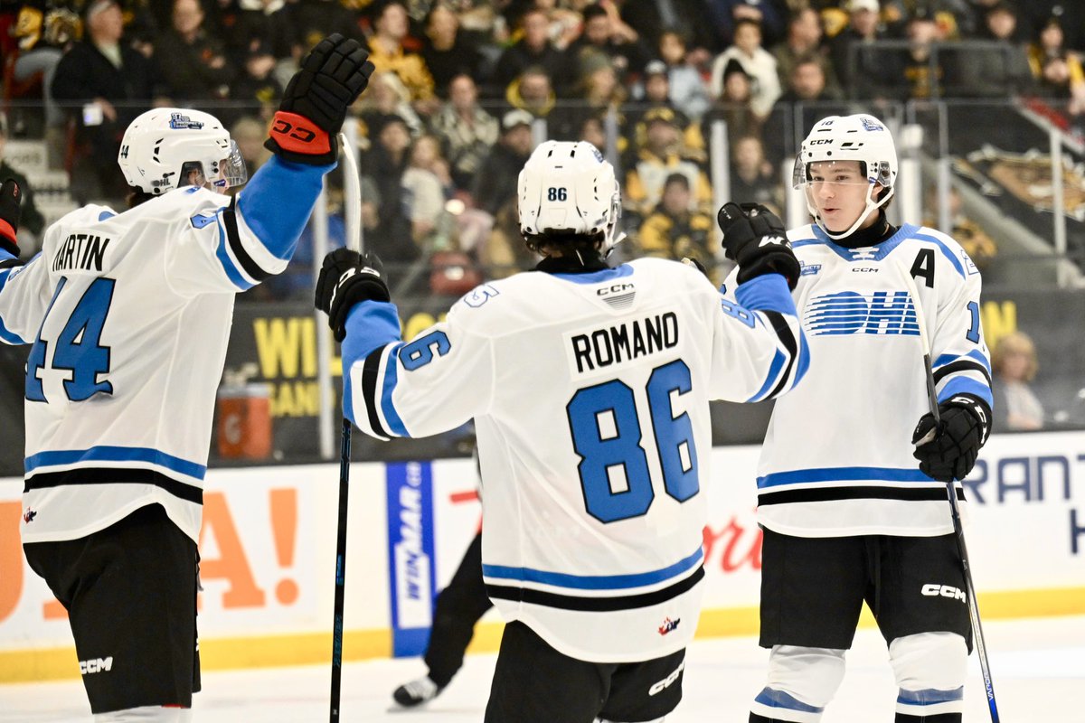 OHLRangers's tweet photo. SHOWED UP ‘N SHOWED OUT ‼️

Misaljevic: 1G, +2, 4 SOG

Reid: 3A, 2 PPP

Romano: 1G, +2, 4 SOG

📸 Brandon Taylor + Sam Buschbeck / OHL

#RTown | #BattleBuilt | #OHLTopProspects https://t.co/Il7gVz5qse