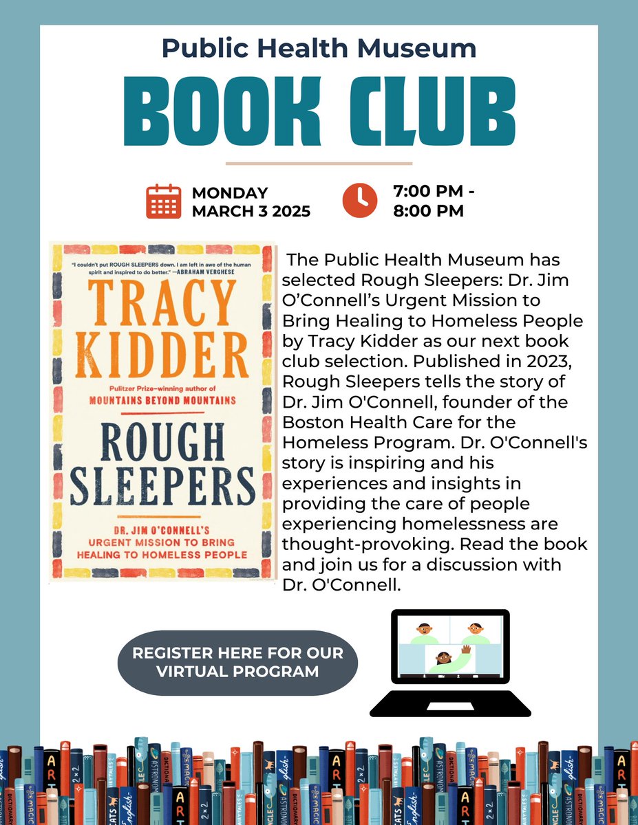 Our next virtual book club selection is Rough Sleepers. See below for info. Read the book or just join us for the discussion on Monday, March 3rd! Sign up at bit.ly/4jcP9zM