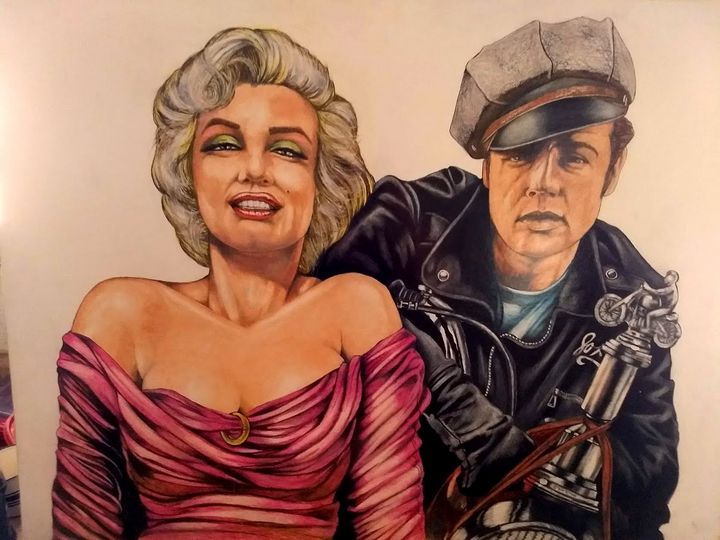 lilianabadd's tweet photo. Art of the Day: "Marilyn Monroe and Marlon Brando". Buy at: https://t.co/efz4lrW59e https://t.co/prr7Lh8M47