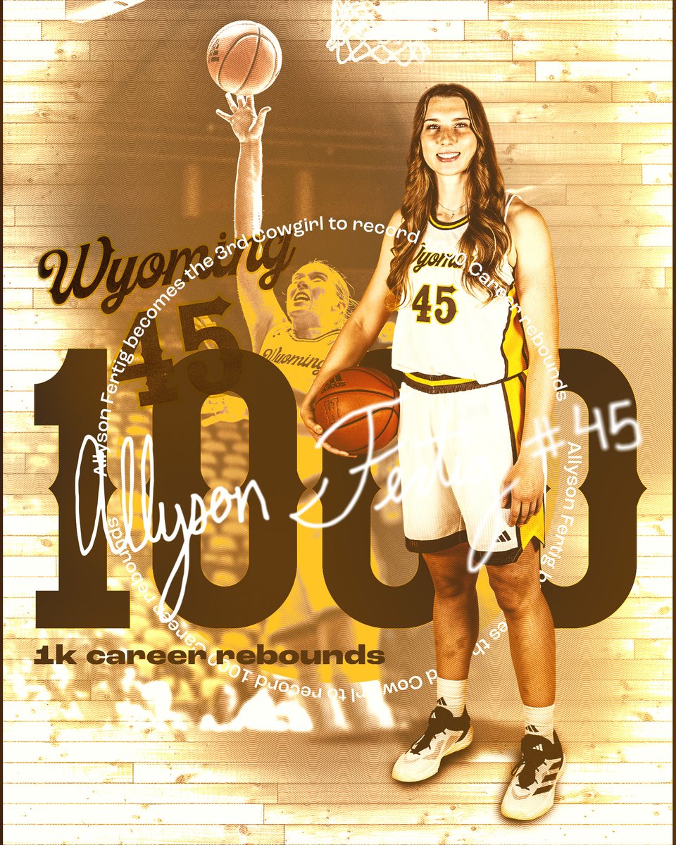 1⃣,0⃣0⃣0⃣
Congratulations to Allyson Fertig, the third member of the 1,000-Rebound Club in Program history!