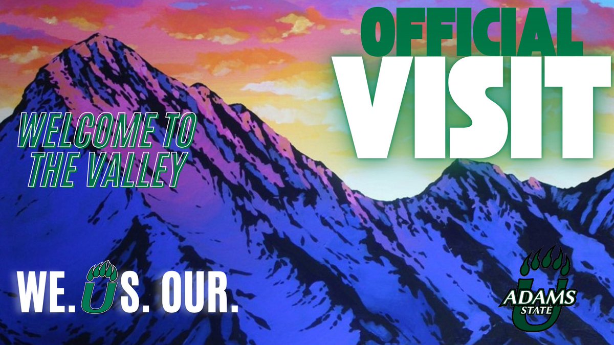 Thank you <a href="/CoachGallasASU/">Coach Levi Gallas</a> and <a href="/asugrizzliesfb/">Adams State Football</a> for the official visit invite!