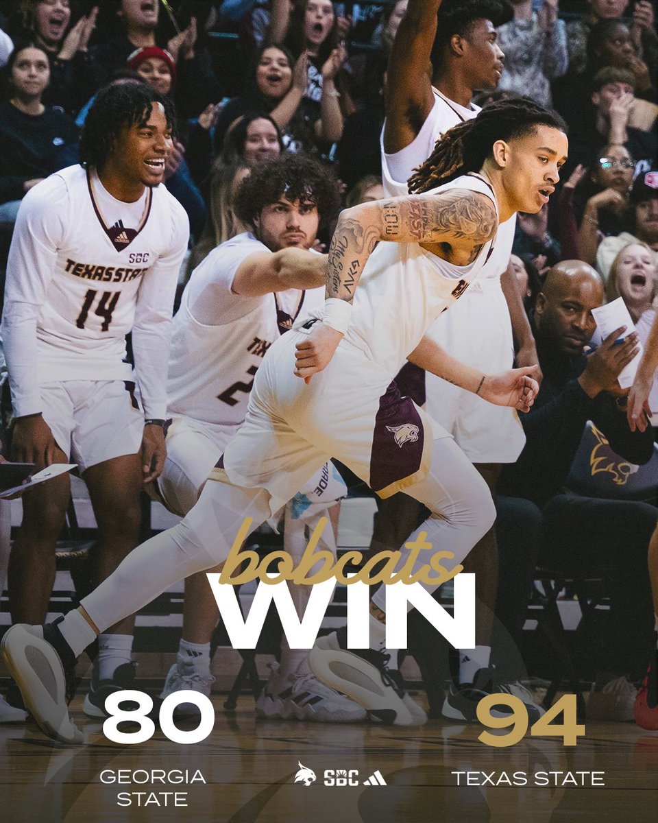 TXStateMBB's tweet photo. Offensive explosion in first home game of 2025!
#EatEmUp #BobcatsWin https://t.co/3TnDww8GRo
