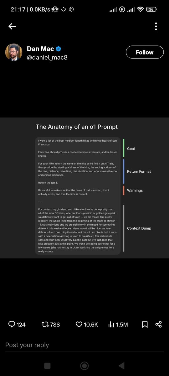 mark_wood's tweet photo. We will be exploring the art of effective prompt writing with our Yr 9 students today during our bespoke AI Entrepreneur unit of work, in collaboration with our careers department. I like the guidance provided by this example... Let's see how it goes. Thanks to @benhylak for this https://t.co/WV3lBSNYEv