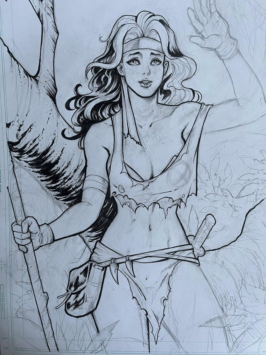 leandroNR's tweet photo. Savage Land Rogue 11x17 Bristol. Pen and Ink. #xmen #rogue #marvel #MarvelRivals https://t.co/NxrIpLVCho