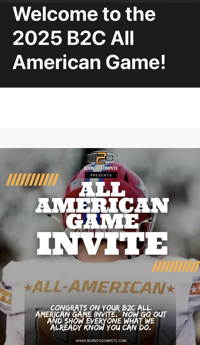 Orlando McGhee Jr (@omcgheejr) on Twitter photo Greatly appreciate the invite to play in the 2025 <a href="/borntocompete/">Born to Competeâ˘</a> Freshman All-American Game
<a href="/Alex_B2C/">Alex Born to Compete</a> <a href="/WAAcademyFB/">Woodward Academy Football_Georgia</a>
<a href="/deucerecruiting/">Deuce Recruitingâď¸</a> <a href="/RecruitGeorgia/">Recruit Georgia</a> Greatly appreciate the invite to play in the 2025 <a href="/borntocompete/">Born to Competeâ˘</a> Freshman All-American Game
<a href="/Alex_B2C/">Alex Born to Compete</a> <a href="/WAAcademyFB/">Woodward Academy Football_Georgia</a>
<a href="/deucerecruiting/">Deuce Recruitingâď¸</a> <a href="/RecruitGeorgia/">Recruit Georgia</a>