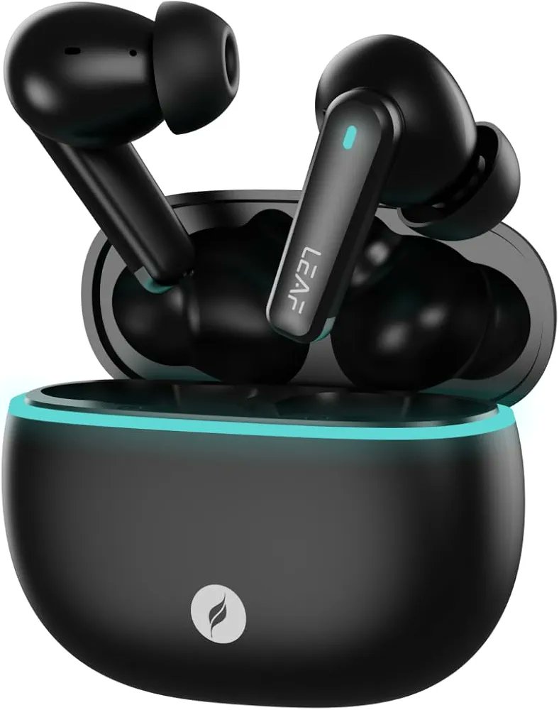 #LEAFBUDSX121
Leaf Buds X121 True Wireless in Ear Earbuds Ai Sound App, 30H Playtime, Quad Mic with Enc, 50Ms Low Latency, Fast Charging(10Min=200Min), 10Mm Driver, Ipx5, Bluetooth V5.4 TWS (Carbon Black)