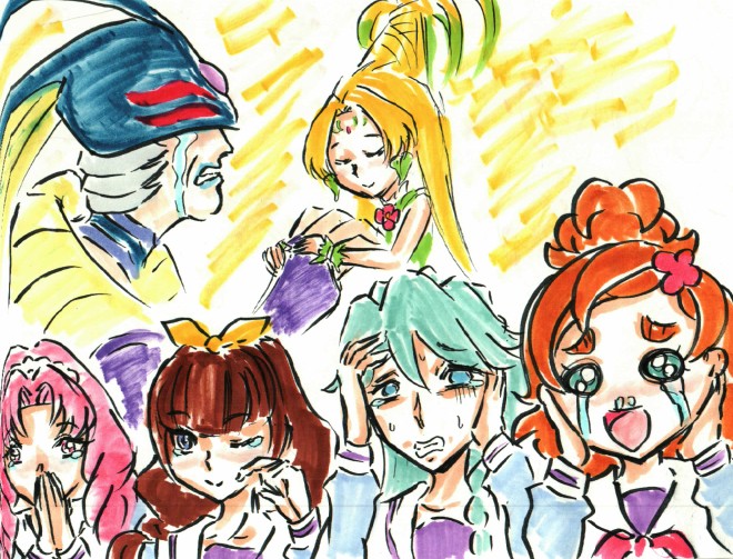 今日が放送3周年との事で、トロプリ44話過去絵。 