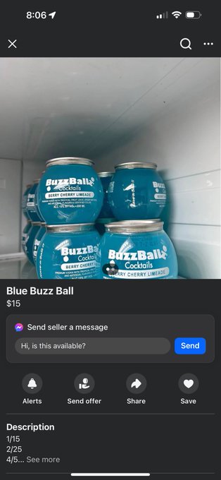 niggas tryna extort us rn lmaooo $15 for a blue buzz ball? bitch, I’ll wait til they hit Cali smd. https://t