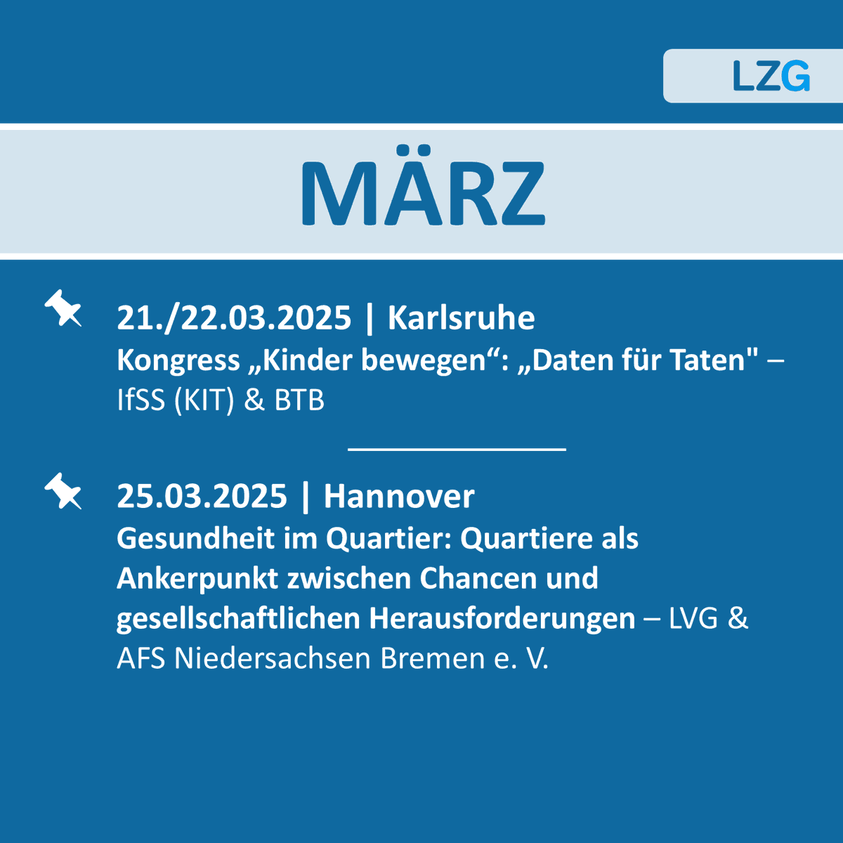 SAVE THE DATE - externe Veranstaltungen im März 🗓️

#Gesundheitsfoerderung #Veranstaltungen #LZGBayern
