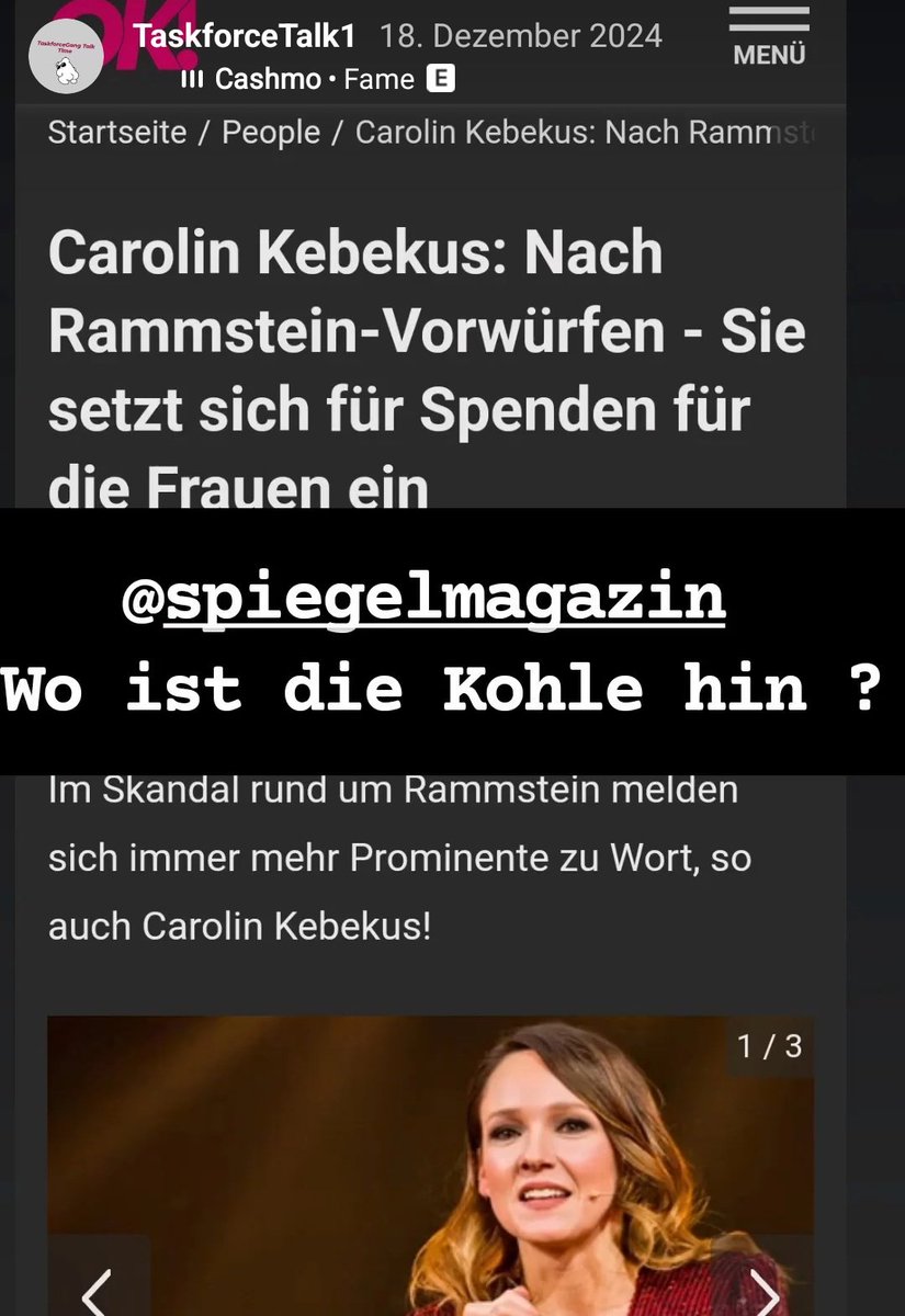 Wo ist das Geld hin? Sheroes ,Tilda ?Amadeo ,Kebekus ? Alle schweigen plötzlich.  Fast ne Million weg. Hauptsache Ines gönnt sich nen Häuschen.  <a href="/jreichelt/">Julian Reichelt</a> <a href="/MedienfuzziShow/">DerMedienfuzzi</a> <a href="/mischke_thilo/">Thilo Mischke</a> <a href="/BILD/">BILD</a> <a href="/derspiegel/">DER SPIEGEL</a> Der Spiegel reagiert leider auch nur mit blockieren 🤣🧹#CancelCulture