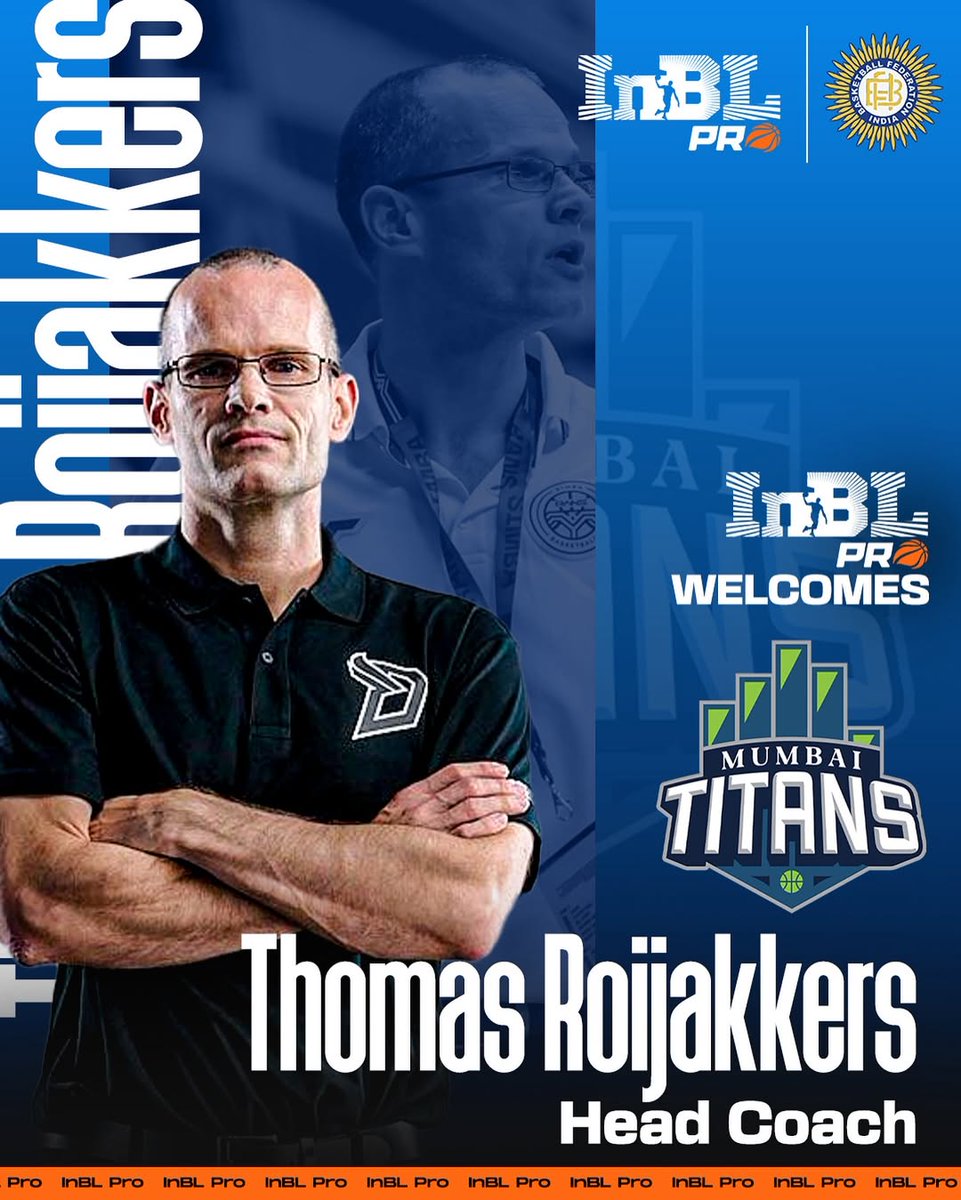 ThRoijakkers's tweet photo. I am happy to announce I will continue my career as the first head coach of the Mumbai Titans in India. 
Let's go Titans -> WIN the day!
Read more: https://t.co/mC3Zw12bjP

#WinTheDay #GrowthMindset  #inblpro #mumbaititans #basketballindia #IndividualDevelopment https://t.co/nnxZItgowu