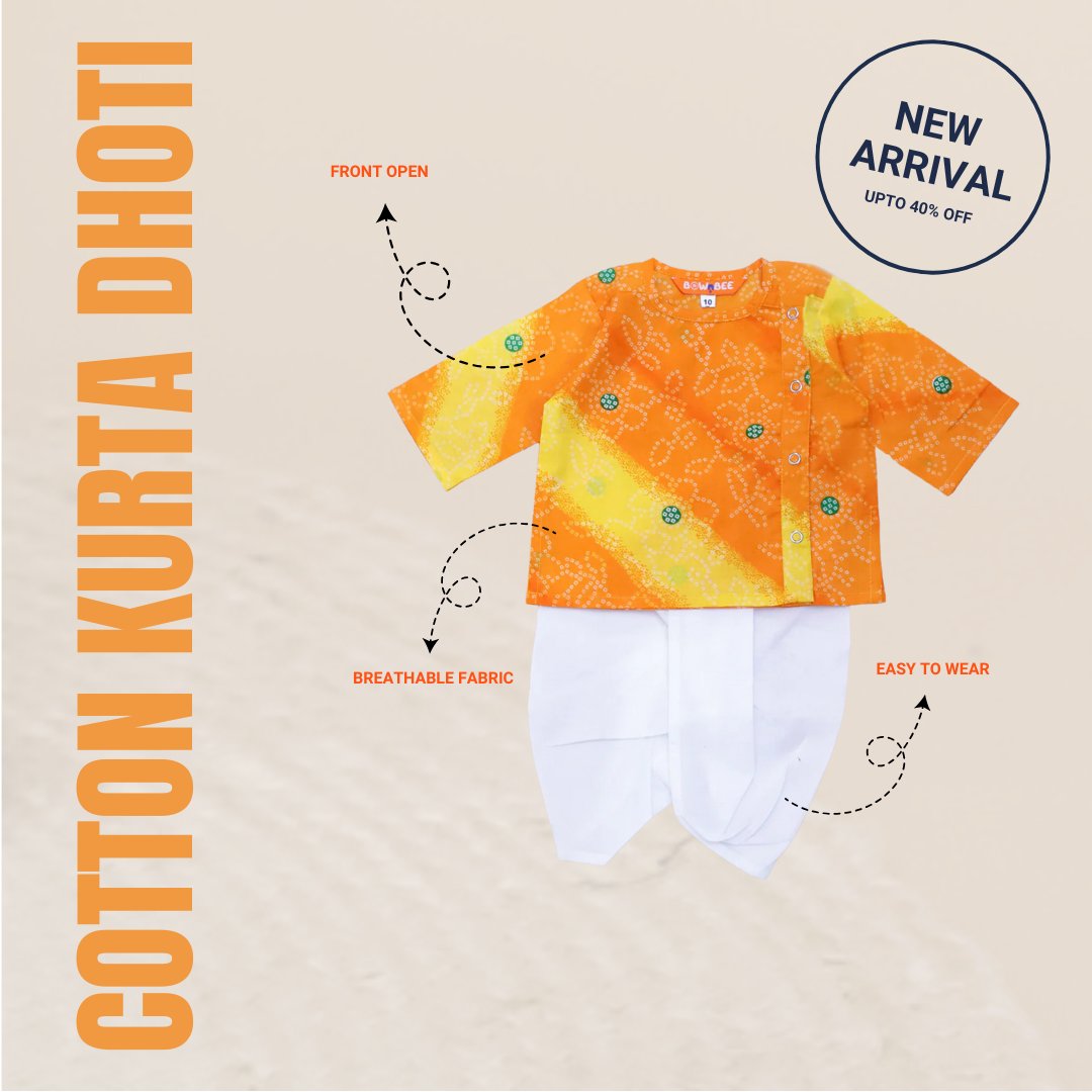 Bownbee1's tweet photo. Style meets comfort! 🌟 Discover our new arrival: the adorable cotton dhoti kurta set, perfect for your little one's traditional charm. 💛✨

#NewArrivals #bownbee #HappyCustomers #BowneeKids #StylishTots #KidsFashion #CuteAndComfy #BowneeStyle #HappyFacesWithBownBee https://t.co/hsBOHcGGlM