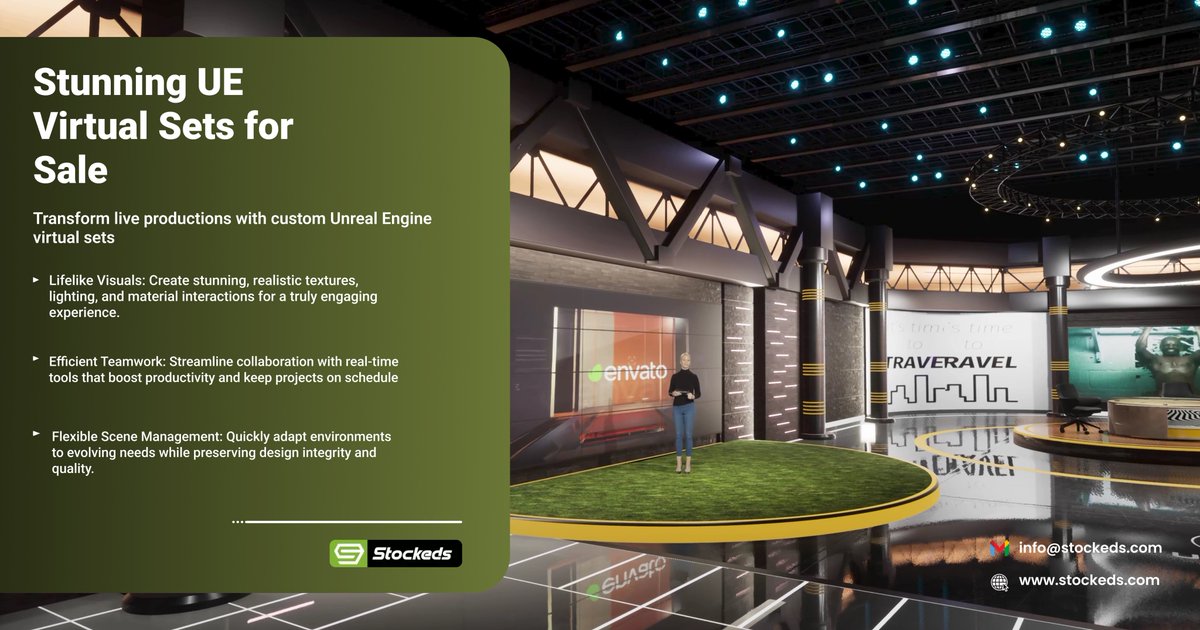 Stockeds113439's tweet image. Seamless integration, hyper-realistic visuals—our Unreal Engine virtual sets redefine production. Join the revolution! 🌐🎥 #UEVirtualSets #Broadcasting 

Visit our website : stockeds.com

#UEVirtualSets #VirtualProduction #UnrealEngine #VirtualStudio #Stockeds