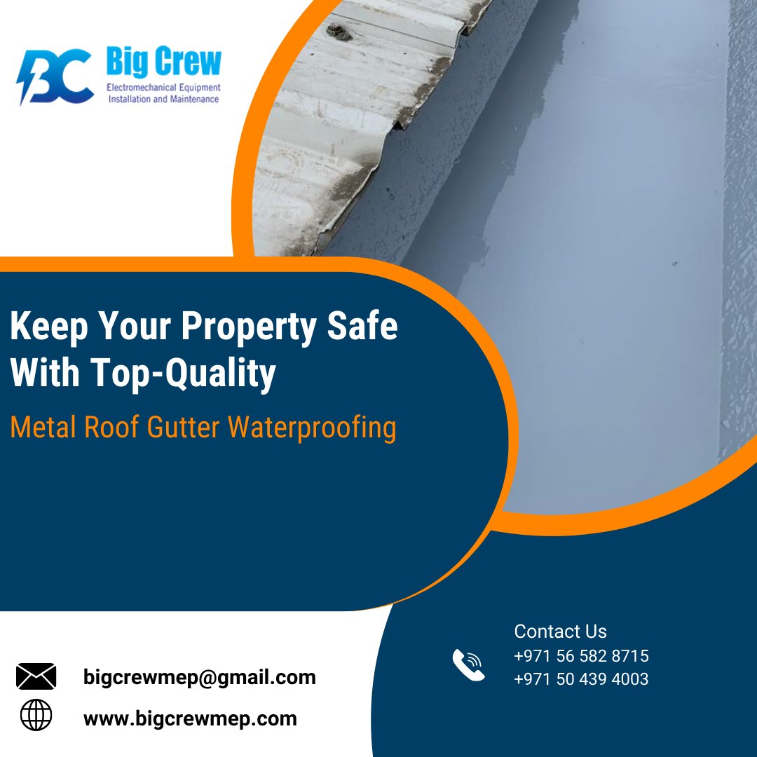 BigBigcrew's tweet photo. Protect your property with top-quality metal roof gutter waterproofing services from Big Crew. Keep your home safe from leaks and weather damage with our expert solutions.
https://t.co/Biy0LAsRni

#Waterproofing #RoofProtection #MetalGutter #HomeSafety #LeakPrevention #BigCrew https://t.co/EvwXM9DfIR