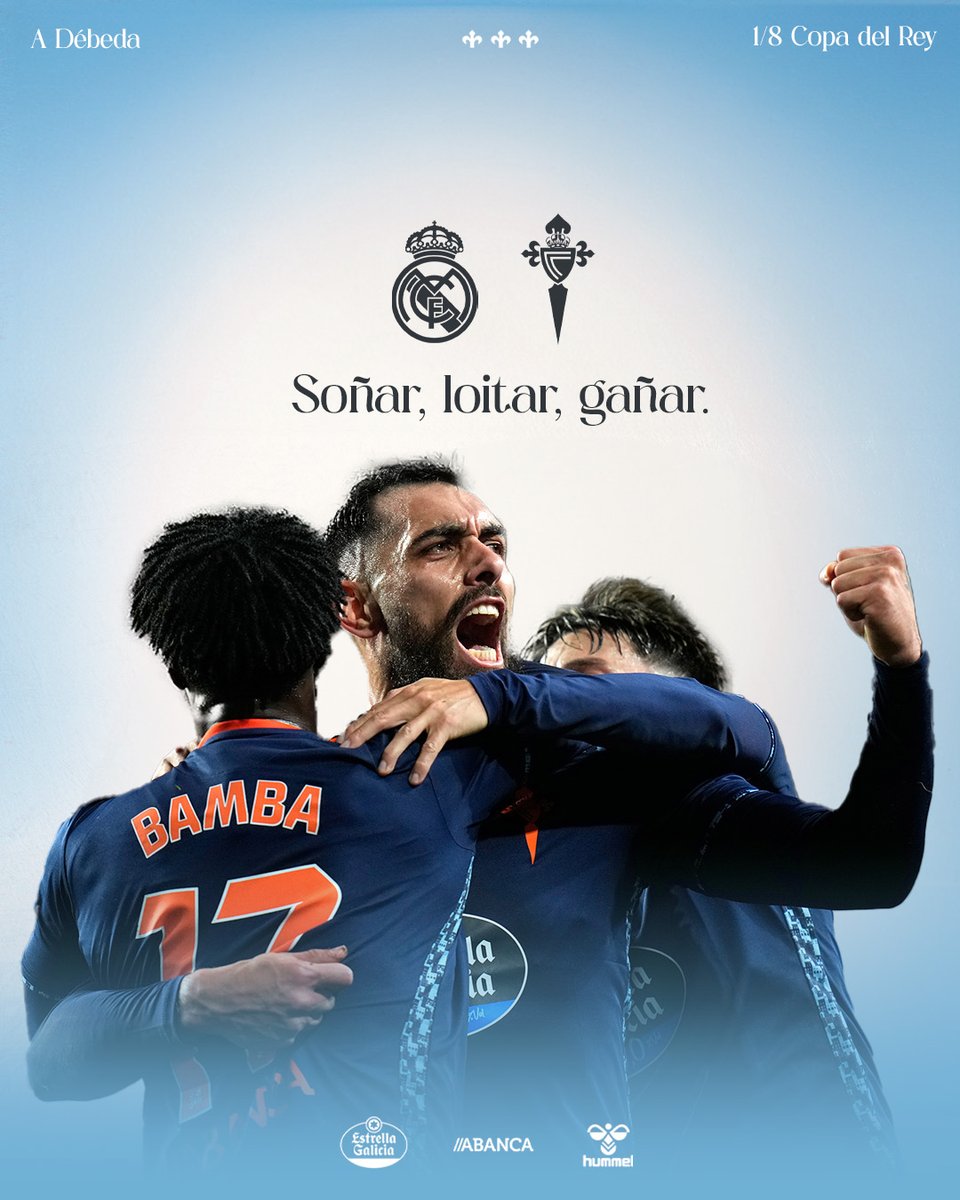 RCCelta's tweet photo. Hoxe xoga o noso 𝗖𝗘𝗟𝗧𝗔! 🩵
🆚 @realmadrid
🏆 #CopaDelRey ⋄ 1/8 de final
⏰ 21:30 CET
🏟️ Santiago Bernabéu
📺 @La1_tve
#RealMadridCelta ⋄ #ADébeda https://t.co/hN0FxMXMjN