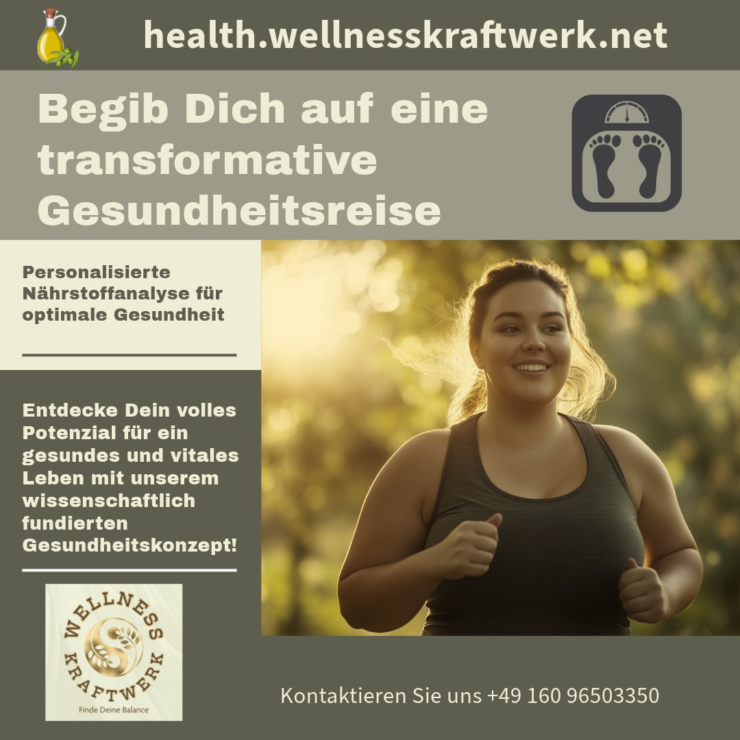 health.wellnesskraftwerk.net
Übergewicht kann ernsthafte gesundheitliche Risiken mit sich bringen. Unser Gesundheitskonzept bietet die Lösung: „MEHR FETT MACHT SCHLANK“. Durch gezielte Nährstoffoptimierung reduzierst Du Dein Gewicht effektiv. Starte noch heute! #Gewichtsreduzierung
