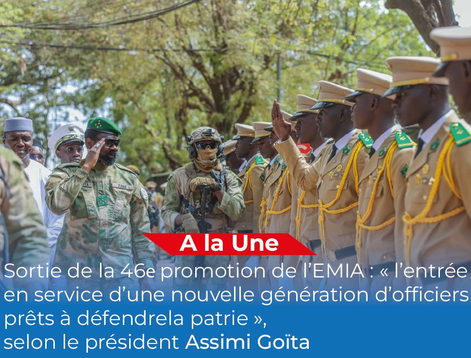 MalikoNewsCom's tweet image. #EMIA #Koulikoro #EcoleMilitaire #Mali
Ce mercredi 15 janvier 2025, le Camp Boubacar Sada Sy de Koulikoro a servi de cadre à la cérémonie solennelle de sortie de la 46 ᵉ promotion de l’École Militaire Interarmes (EMIA)
