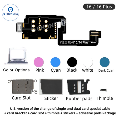 diyfixphone1's tweet photo. 😀US version of the conversion of single and dual card slot assembly sets for iPhone 16/16 Plus. No need to separate and no damage flex.

#eSIM #DualSim #iphone16 #iphone16Plus #iPhonesimcard #phonefixtools #repairtools  #smartphonerepairtools #diyfixtool https://t.co/G9jB5aH6wW