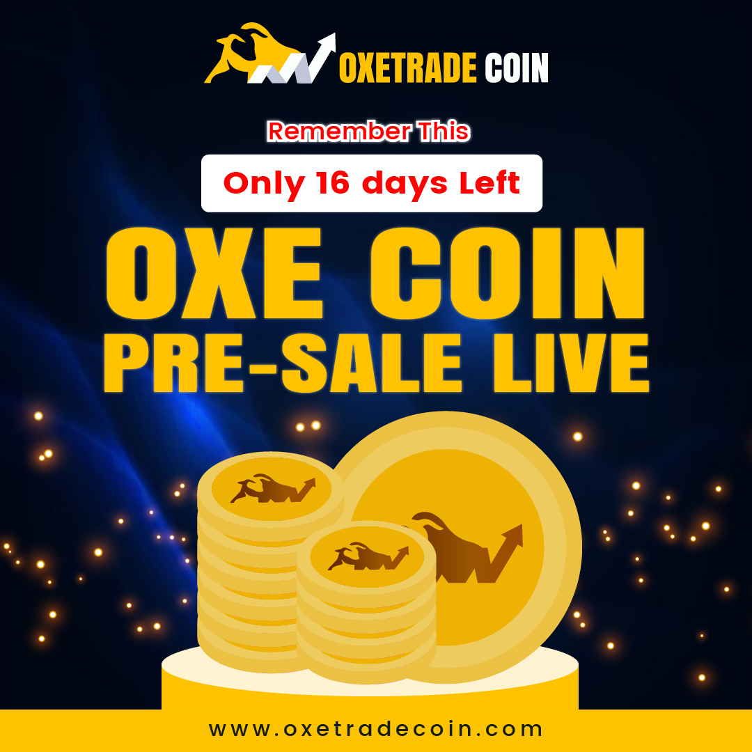oxe_trade's tweet photo. ⚡️Remember This⚡️
Only 16 days Left 
OXE Coin Pre-Sale 𝐋𝐢𝐯𝐞.

𝐏𝐡𝐚𝐬𝐞-𝟏 𝐃𝐞𝐭𝐚𝐢𝐥𝐬:
💰Price: $0.50
📦Supply: 1000000 Token
⏰Duration: November 20 - January 31

🌐More info: https://t.co/fBDFaRcMT5

#OXECoin #OxeTrade #OxetradeCoin #FinancialInvestment #PreSale https://t.co/Xp8CtVpksW