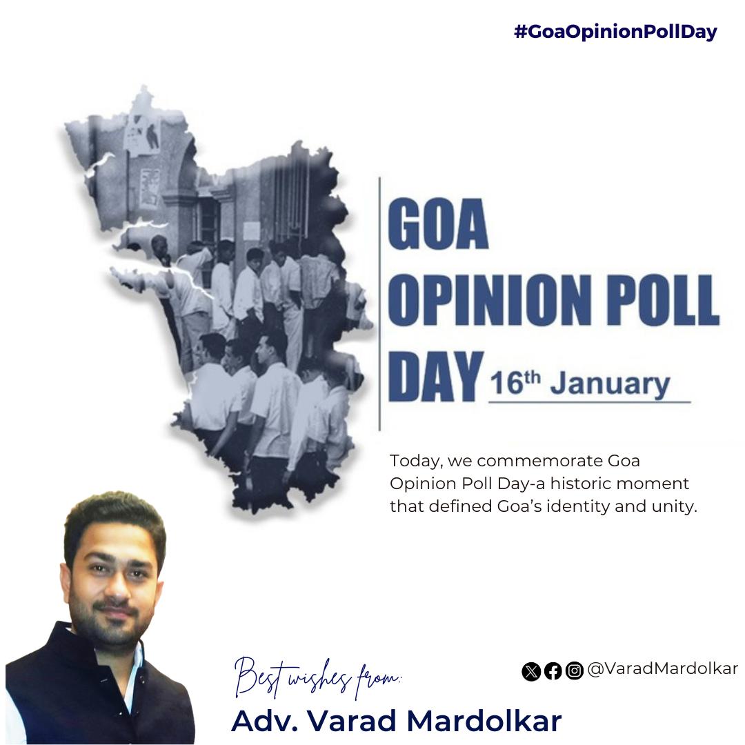 Warm greetings to the people of Goa on the occasion of Goa Opinion Poll Day.

#opinionpollday #asmitaidis #goa