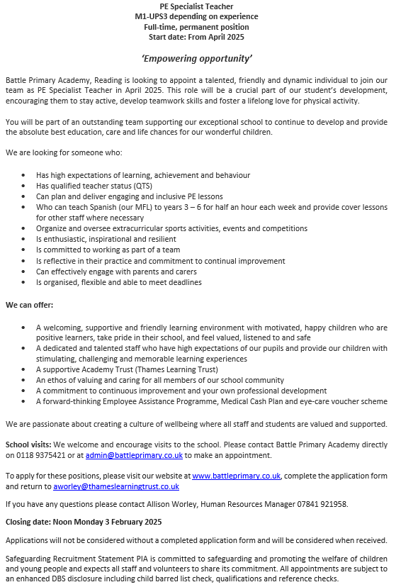 Battle Primary Academy tweet media