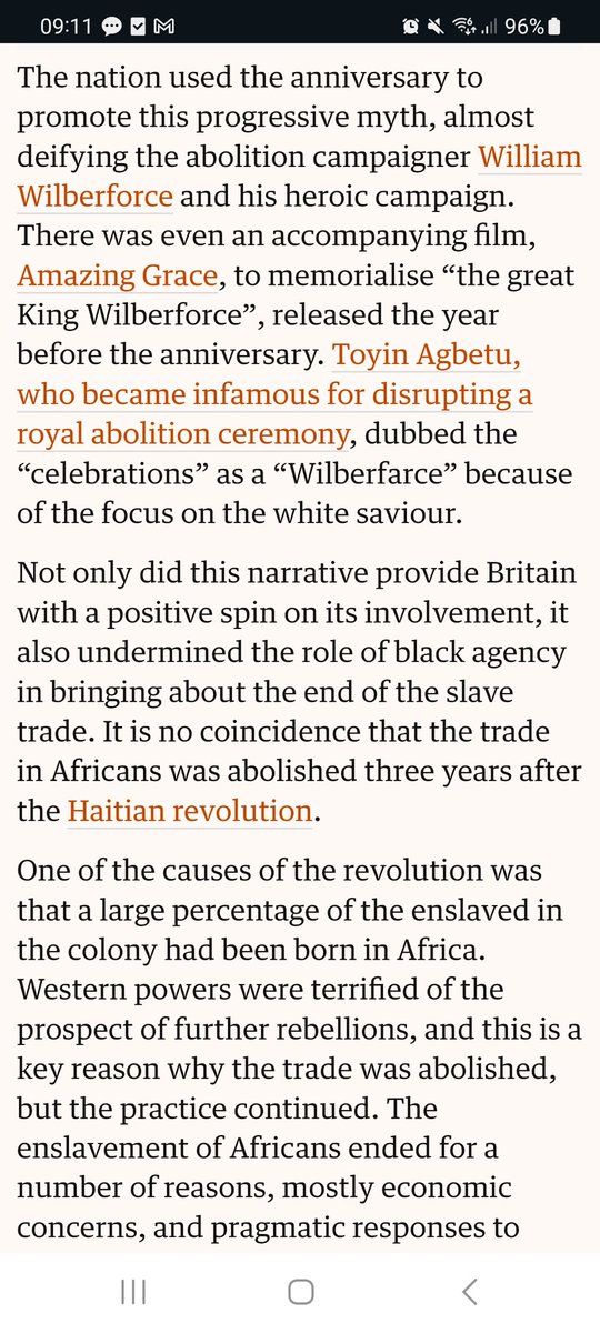 From the slave trade to the genocide in palestine... same shit, different day. Colonial forces enact violence, resistance makes it too costly, colonisers are forced to retreat but simultaneously try to take humanitarian credit for ending the violence that THEY started.