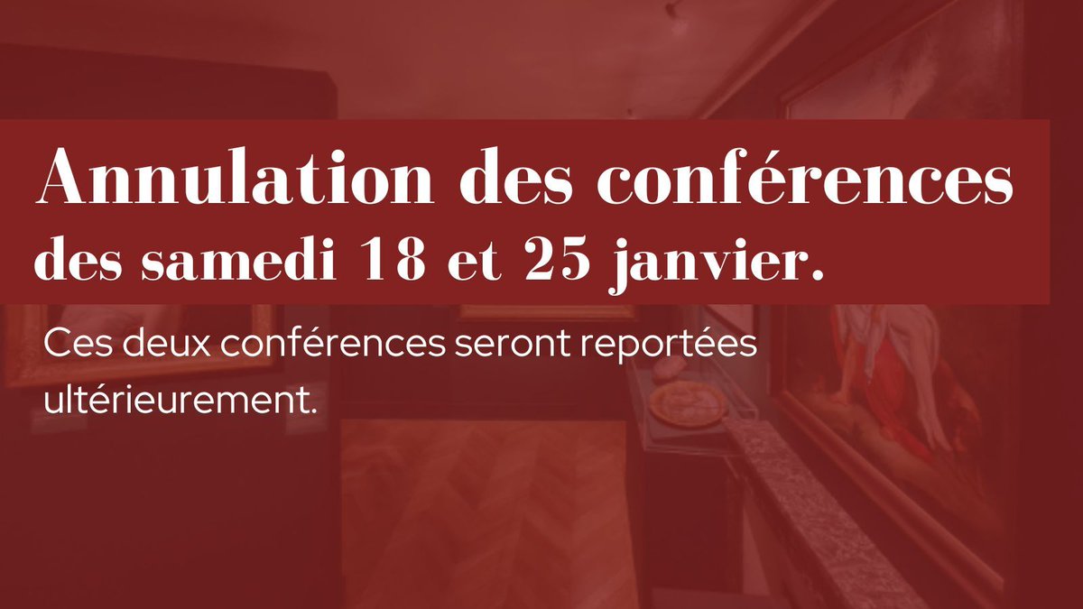 ❌ La maison de Chateaubriand est contrainte d'annuler les conférences des samedi 18 et 25 janvier. Elles seront reportées ultérieurement. 
Merci de votre compréhension.