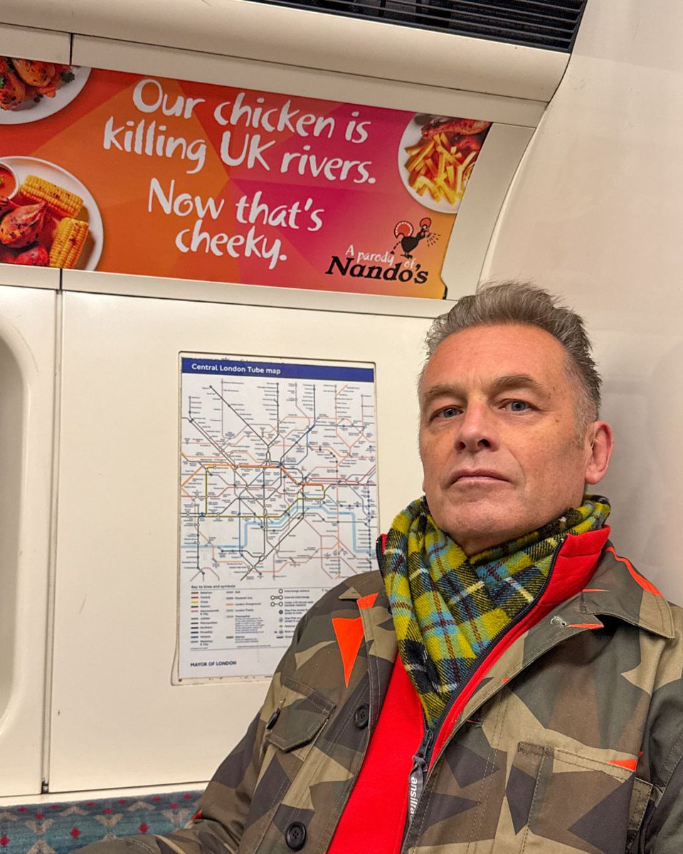 👉 <a href="/NandosUK/">Nando's</a> doesn't want you to know that their chicken supply chains are killing our rivers...

... so together with <a href="/ChrisGPackham/">Chris Packham</a> we, ahem, fixed* their ads across London. 🚃🐔 ⬇️

(*these ads are spoofs, obviously) #CheekyNandos