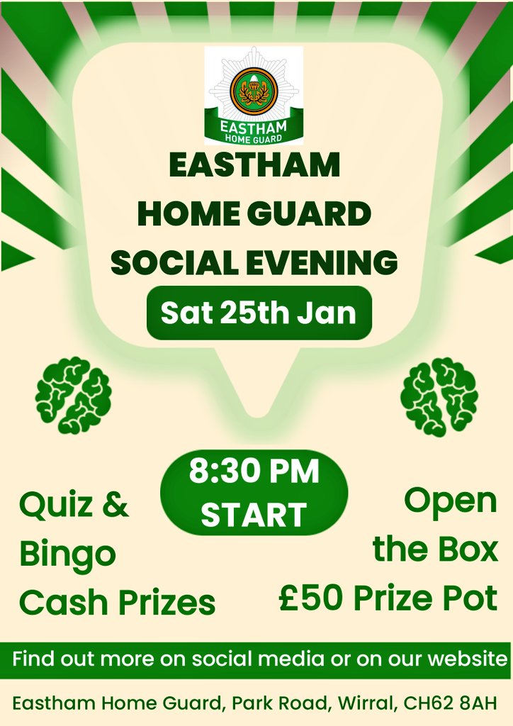 Just over a week to go until our first Social Evening of the year! Hope to see a great crowd again. All members and their guests are welcome #bingo #quiz