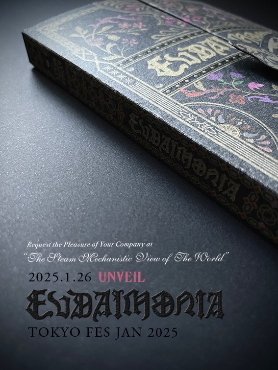 SteamWorldGuild's tweet photo. TOKYO FES Jan.2025
1/26 東京ビックサイト東5 AkabooPlaza
ヨシモリ株式会社 出展いたします

スチームワールド第4弾 紙見本帳
“EUDAIMONIAエウダイモニア”
会場先行販売！

幸福論あるいは楽園のインフェルノをテーマに
メタル紙の枠に収まらない
ユニークな手触りや表情の13種
ぜひご覧ください https://t.co/NztWi0HArq