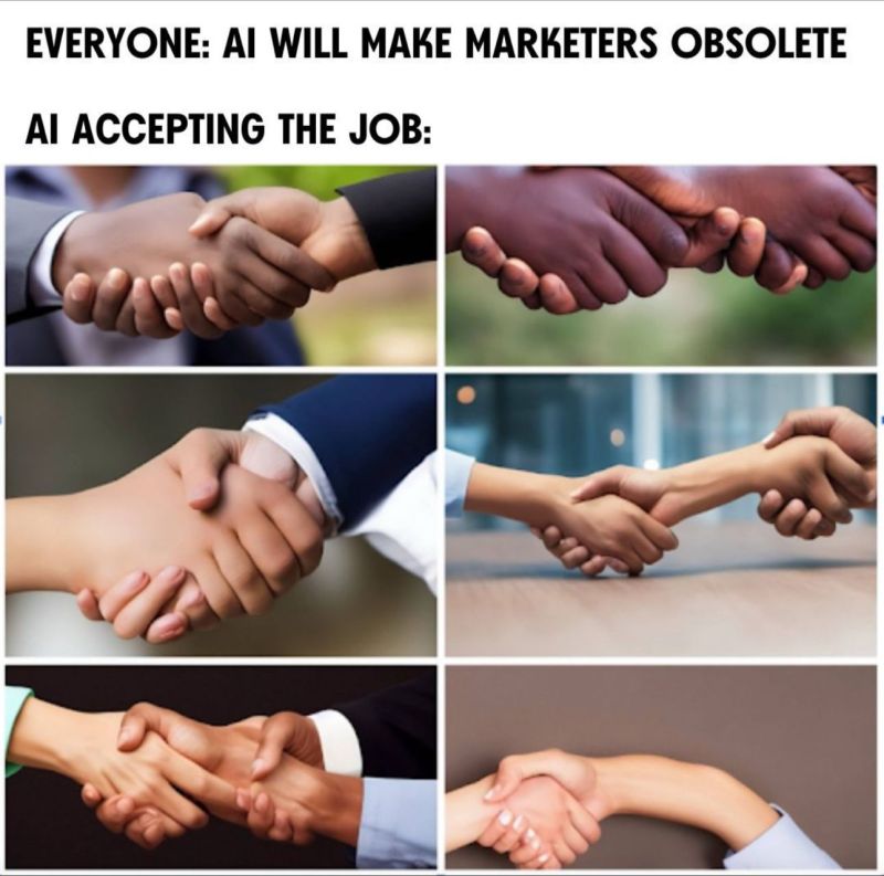 thegrowthhub_'s tweet image. #AI replacing #marketers? It can’t even figure out how hands work. 🤝👀

h/t: @Gong_io