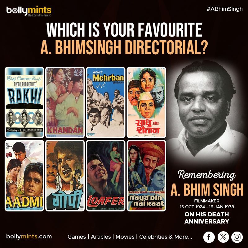 BollyMints's tweet image. Remembering Filmmaker #ABhimSingh Ji On His #DeathAnniversary !