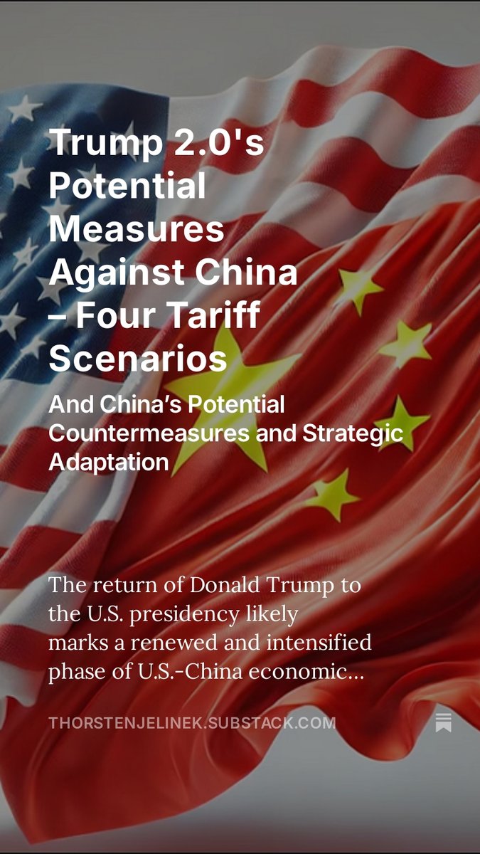 Thorsten Jelinek (@jelinekt) on Twitter photo #Trump 2.0: four tariff scenarios towards #China and their potential impact. Read here: open.substack.com/pub/thorstenje…
<a href="/SpokespersonCHN/">Hua Chunying 华春莹</a> <a href="/NCUSCR/">National Committee on U.S.-China Relations</a> <a href="/goldkorn/">Jeremy Goldkorn</a> <a href="/KaiserKuo/">Kaiser Kuo</a> <a href="/isaacstonefish/">Isaac Stone Fish</a> #USA <a href="/realDonaldTrump/">Donald J. Trump</a> <a href="/elonmusk/">Elon Musk</a> #TikTok #Trump 2.0: four tariff scenarios towards #China and their potential impact. Read here: open.substack.com/pub/thorstenje…
<a href="/SpokespersonCHN/">Hua Chunying 华春莹</a> <a href="/NCUSCR/">National Committee on U.S.-China Relations</a> <a href="/goldkorn/">Jeremy Goldkorn</a> <a href="/KaiserKuo/">Kaiser Kuo</a> <a href="/isaacstonefish/">Isaac Stone Fish</a> #USA <a href="/realDonaldTrump/">Donald J. Trump</a> <a href="/elonmusk/">Elon Musk</a> #TikTok