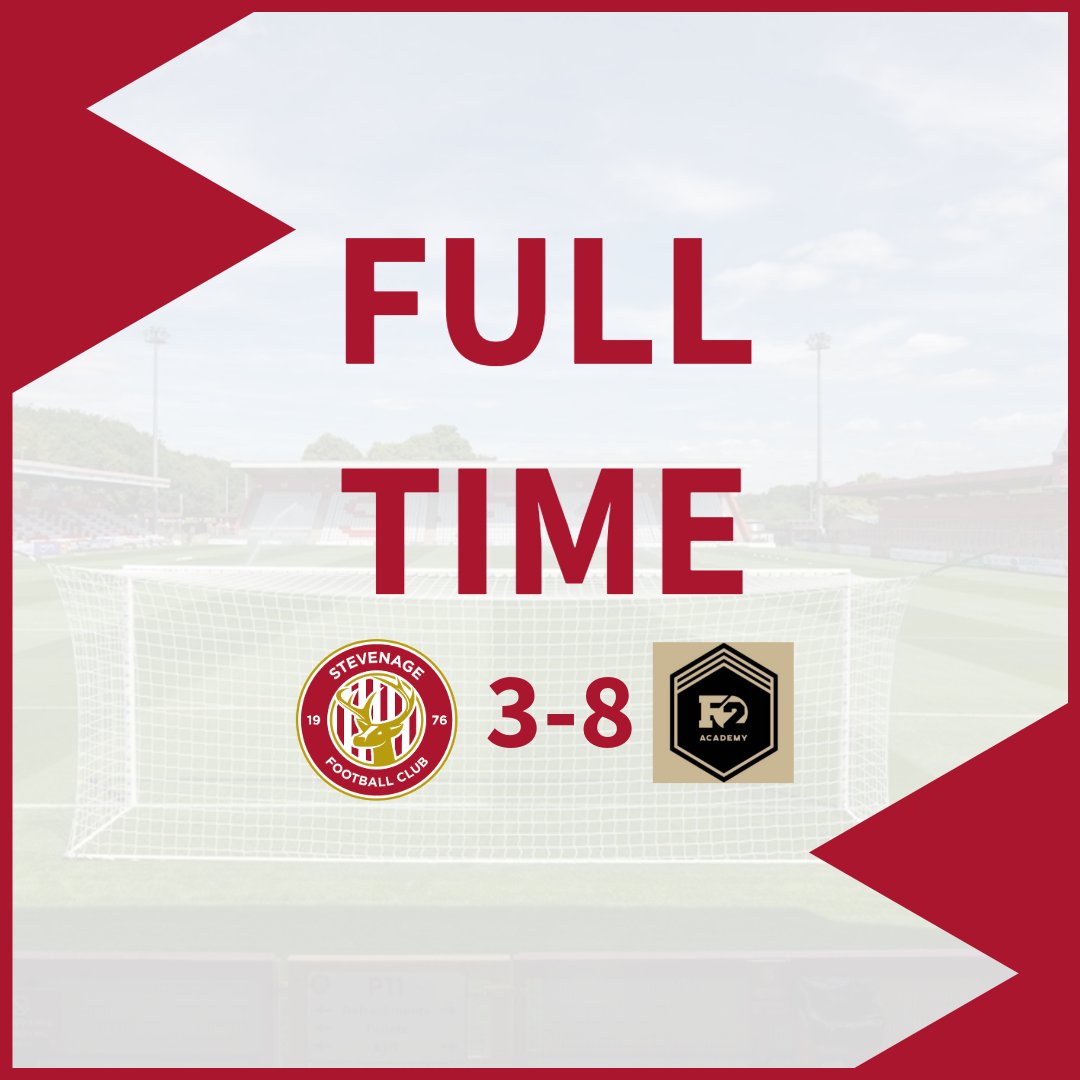 WEDNESDAY MATCH RESULTS

The full-time results from this weeks fixtures against <a href="/SUFCCommunity/">Southend United Community Foundation</a>  &amp; @F2AcademyUK 

#stevenagefc #MatchDay  #playerdevelopment #matchresults #finalscore #teamwork