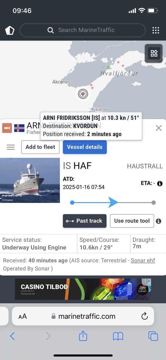 Er Árni byrjaður að leita eða er verið að prufukeyra eftir viðgerðir? 
#loðnan #íslenskursjávarútvegur