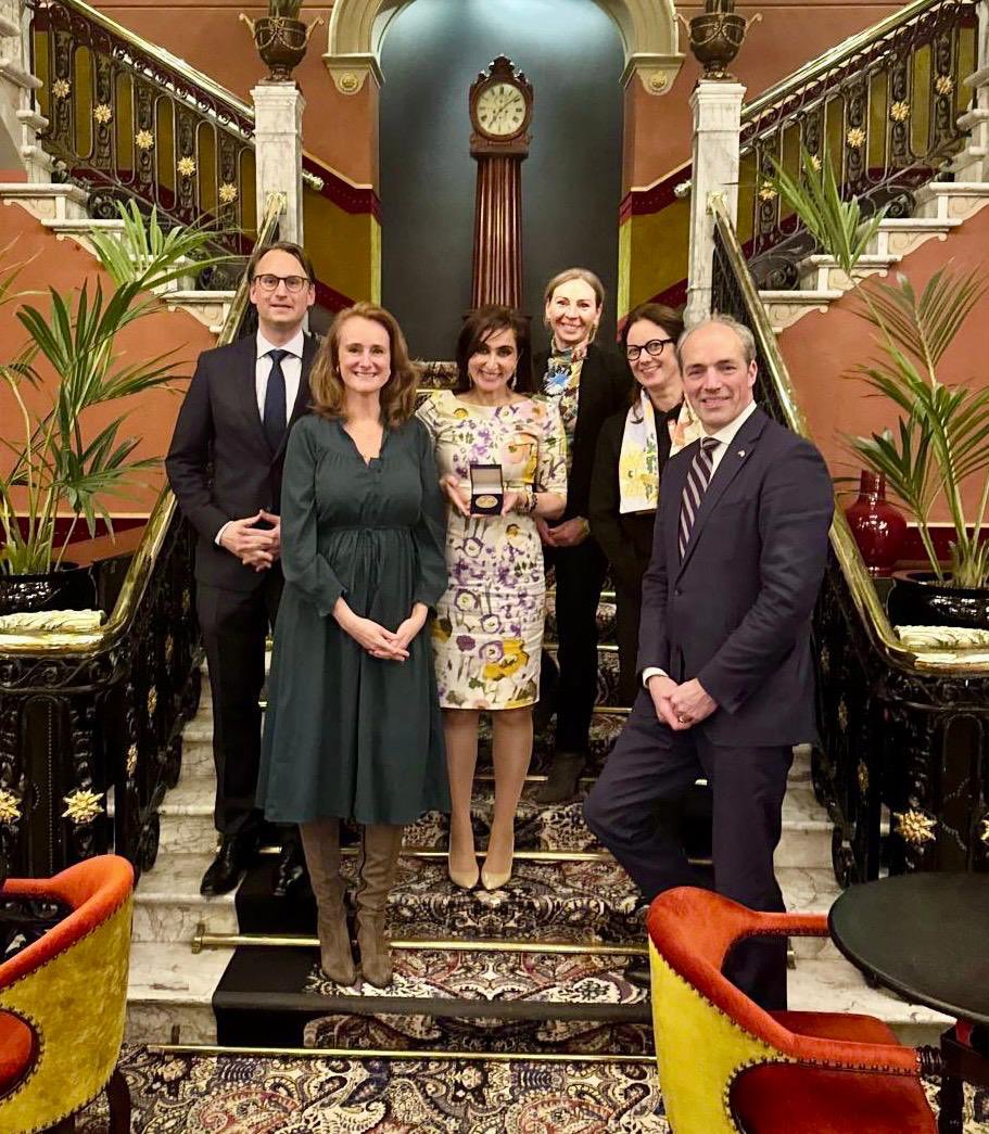 Thank you Phaedra Kortekaas and Marc ter Haar for honoring me with <a href="/AmChamNL/">AmChamNL</a>’s Medal of Recognition for my service to the Chamber and for my Mission’s contribution to AmCham's focus of strengthening the U.S.-Netherlands economic relationship. I am truly honored to be only the