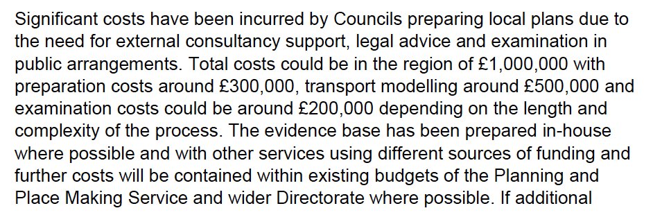 According to this local authority, around half the cost of preparing a local plan is transport modelling (which is mainly car modelling).