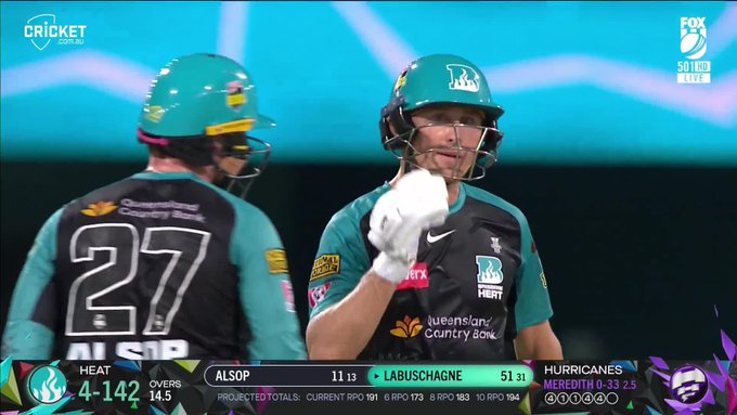 That's some shot at The Gabba from MARNUS LABUSCHAGNE 🤯! 📹 Credits: Twitter/BBL