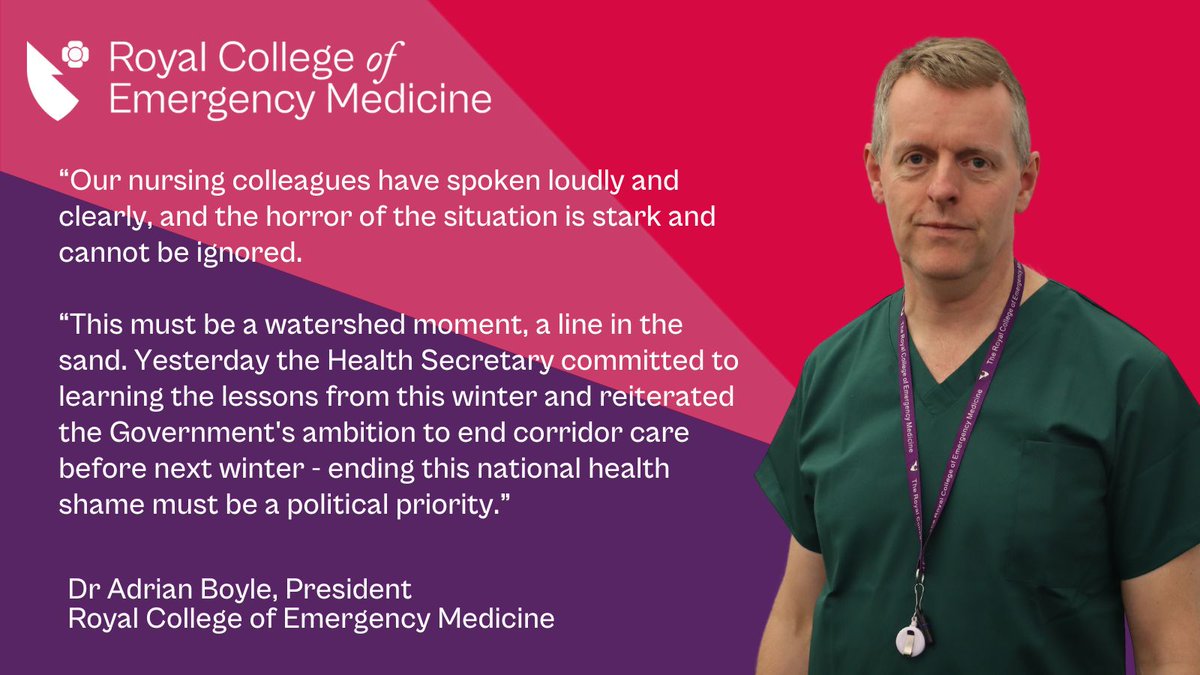 Royal College of Emergency Medicine (@rcollem) on Twitter photo Like many others, everyone at RCEM has been deeply moved by the harrowing testimony of more than 5,000 nurses in a report from The Royal College of Nursing detailing their experiences with so called #CorridorCare
Read <a href="/RCEMpresident/">Adrian Boyle</a>'s full response here 👉 Like many others, everyone at RCEM has been deeply moved by the harrowing testimony of more than 5,000 nurses in a report from The Royal College of Nursing detailing their experiences with so called #CorridorCare
Read <a href="/RCEMpresident/">Adrian Boyle</a>'s full response here 👉