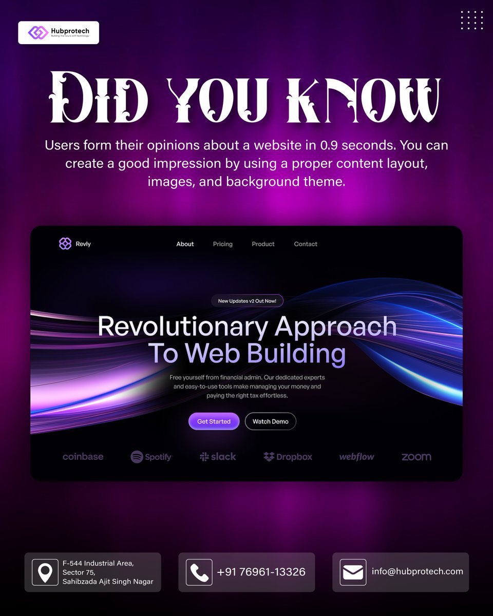 hubprotech's tweet image. Users judge your website within just 0.9 seconds? Make a great #FirstImpression with a #CleanLayout, stunning images, and a great theme. A #WellDesigned #Website can make all the difference!
.
#WebsiteDesign #WebDevelopment #WebDesign #ContactUs #Hubprotech #BestAgency #UIUX