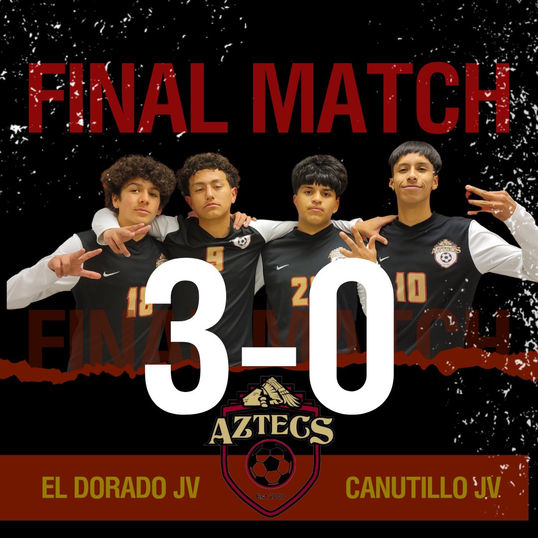 El Dorado JV Soccer achieved victory over Canutillo JV. Good job, let's work harder, gentlemen. Vamos por mas!!! <a href="/EDAztecs_HS/">Patricia Pedroza</a> <a href="/ELDO_BSoccer/">El Dorado Mens Soccer Program</a> <a href="/osaucedo_edhs/">Oswaldo Saucedo</a> <a href="/mseanez_EDHS/">Marisela Seáñez</a>