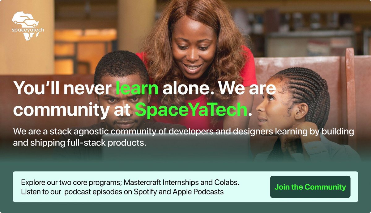 SpaceYaTech's tweet photo. Good morning. This year whether you are starting your tech journey or in the thick of trying to become the best version of yourself, @SpaceYaTech and @Mentorlst are your go to platforms.
#MentorlstMasterclasses
#Djangolabs
#HowToReact
#HowToCSSHTML
#HowToNodeJs
#PixelSundays https://t.co/CoSG3U275m
