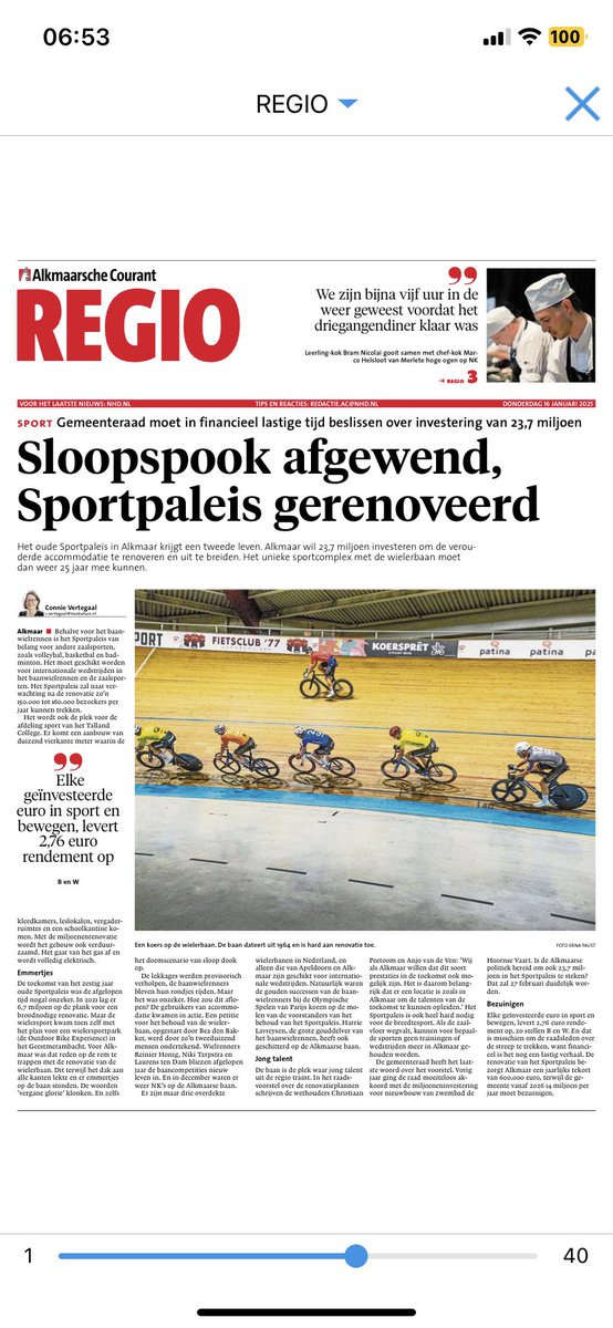 Yes! Sportpaleis Alkmaar behouden, met Wielerbaan! Goed voorstel <a href="/ChristiaanPeet1/">Christiaan Peetoom</a> 💪🏼