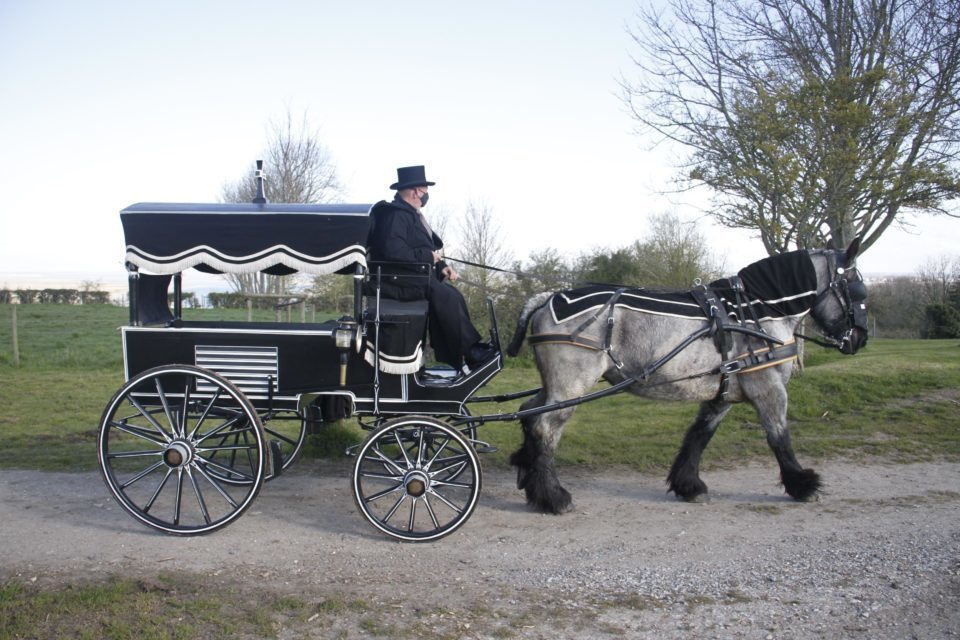 Dr_Steph_GAYET's tweet image. Le corbillard hippomobile : vous remarquerez que le cercueil est ventilé et que le cocher porte un masque.